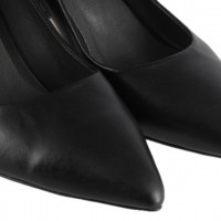Stiletto Kalın Topuklu Hakiki Deri Siyah