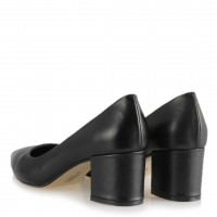 Stiletto Kalın Topuklu Hakiki Deri Siyah
