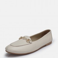 Loafer Ayakkabı Bej Hakiki Deri