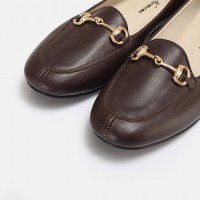 Loafer Kahverengi Hakiki Deri Zincirli