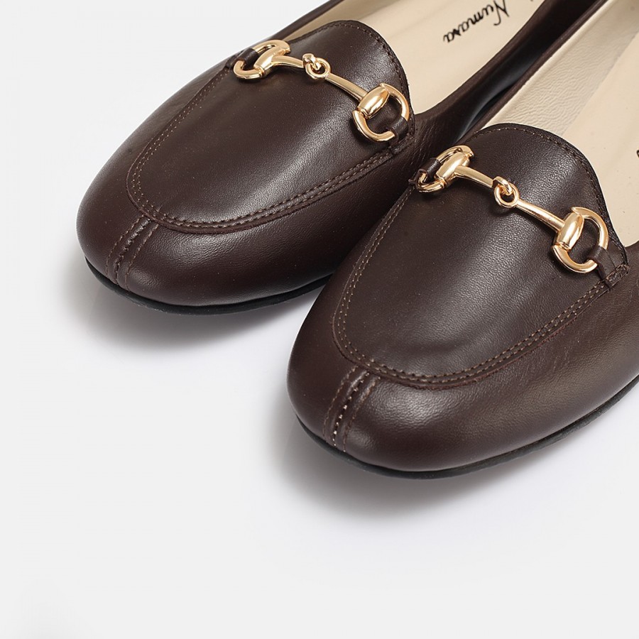 Loafer Kahverengi Hakiki Deri Zincirli