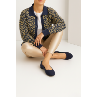 Lacivert Süet Casual Bayan Babet