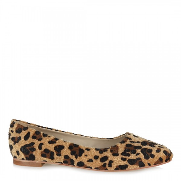Leopar Babet Ayakkabı Sivri Model
