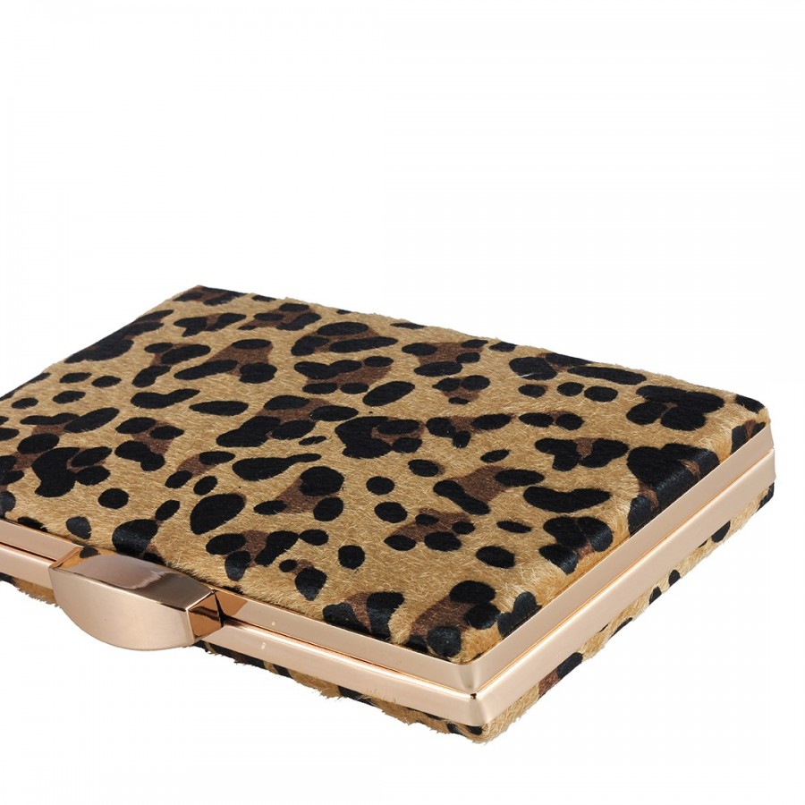 Portföy Çanta Kasalı Leopar Desenli