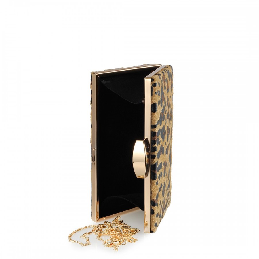 Portföy Çanta Kasalı Leopar Desenli