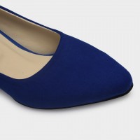 Saks Mavi Süet Stiletto Kalın Topuklu