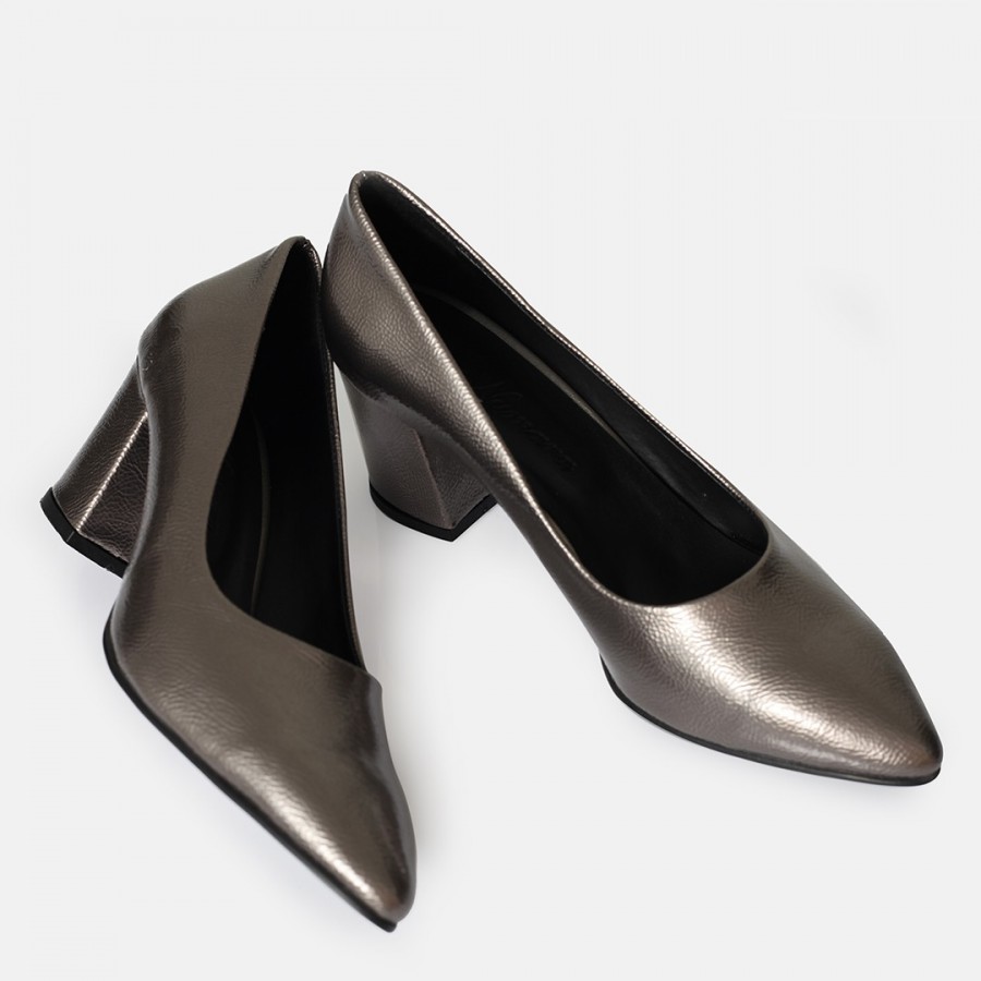 Stiletto Topuklu Ayakkabı Platin Rengi