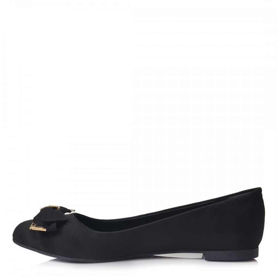 Babet Ayakkabı Siyah Fiyonklu Metal