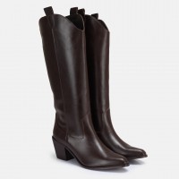 Topuklu Çizme Kahverengi Kovboy Model