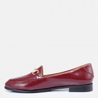 Bordo Crocodile Hakiki Deri Zincirli Loafer Ayakkabı