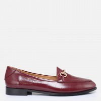 Bordo Crocodile Hakiki Deri Zincirli Loafer Ayakkabı