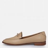 Zincirli Loafer Ayakkabı Nude Hakiki Deri