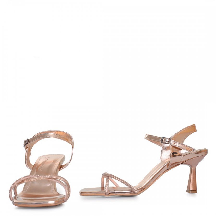 Rose Taşlı Topuklu Ayakkabı Sandalet