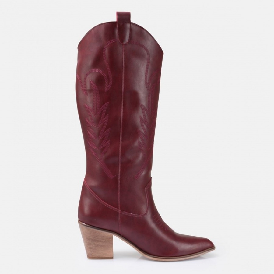 Bordo Kovboy Model Çizme