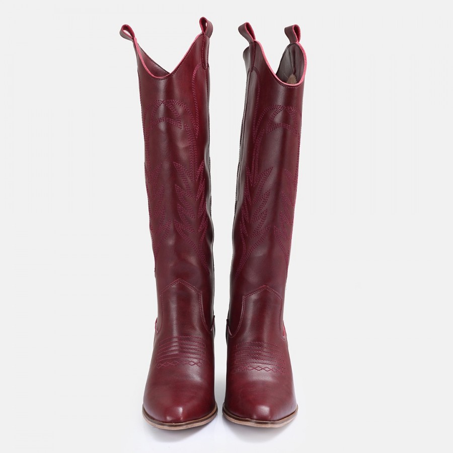 Bordo Kovboy Model Çizme