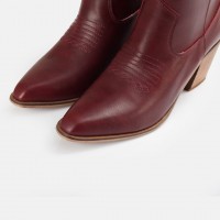 Bordo Kovboy Model Çizme