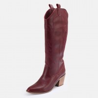 Bordo Kovboy Model Çizme