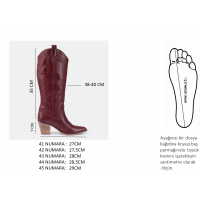 Bordo Kovboy Model Çizme