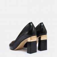 Stiletto Siyah Rugan Topuklu Ayakkabı