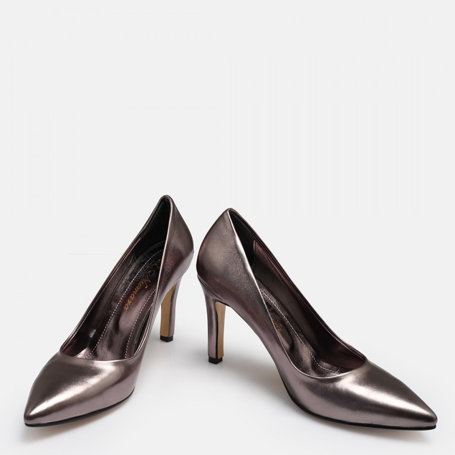 Platin Stiletto Topuklu Ayakkabı
