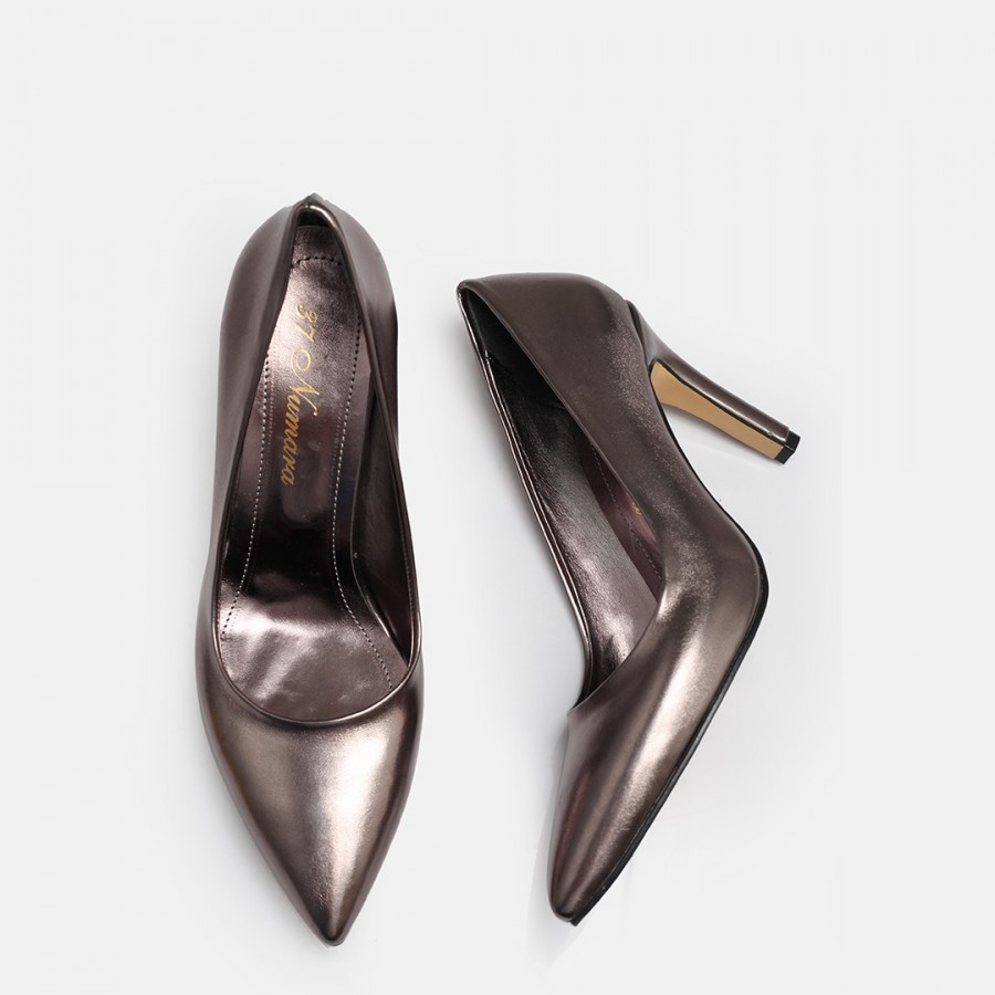 Platin Stiletto Topuklu Ayakkabı