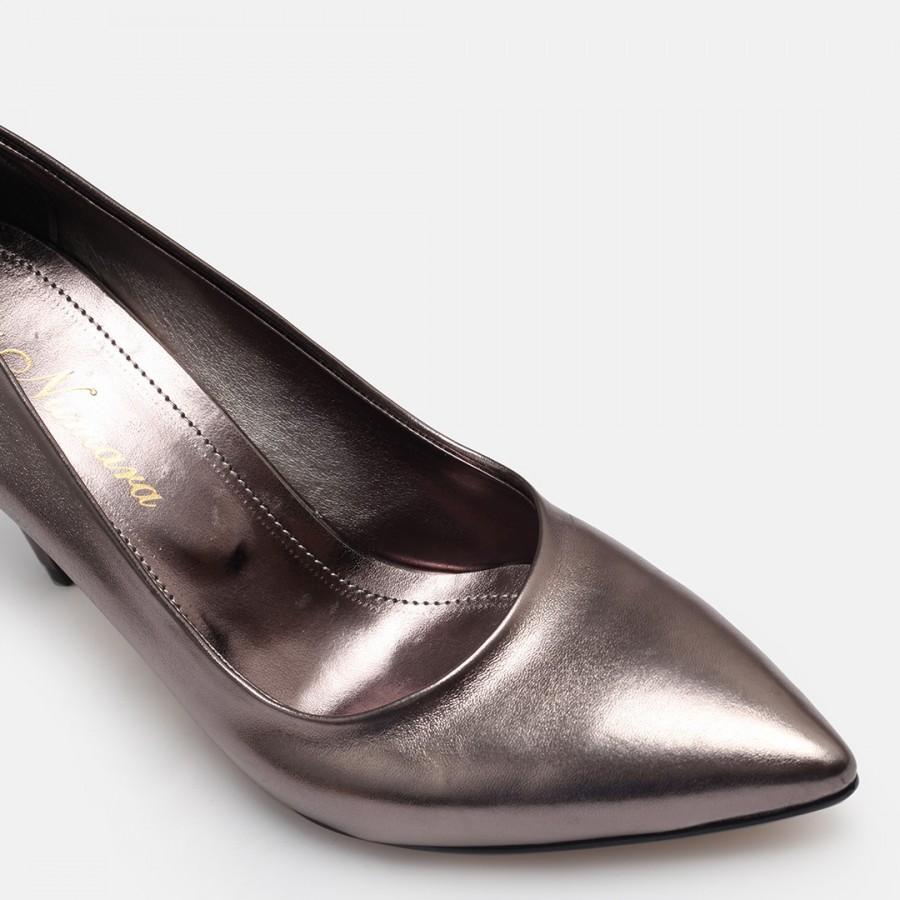 Platin Stiletto Topuklu Ayakkabı