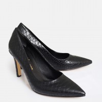 Stiletto Topuklu Ayakkabı Siyah Crocodile