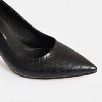 Stiletto Topuklu Ayakkabı Siyah Crocodile
