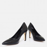 Stiletto Topuklu Ayakkabı Siyah Crocodile