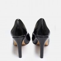 Siyah Rugan  Stiletto Topuklu Ayakkabı