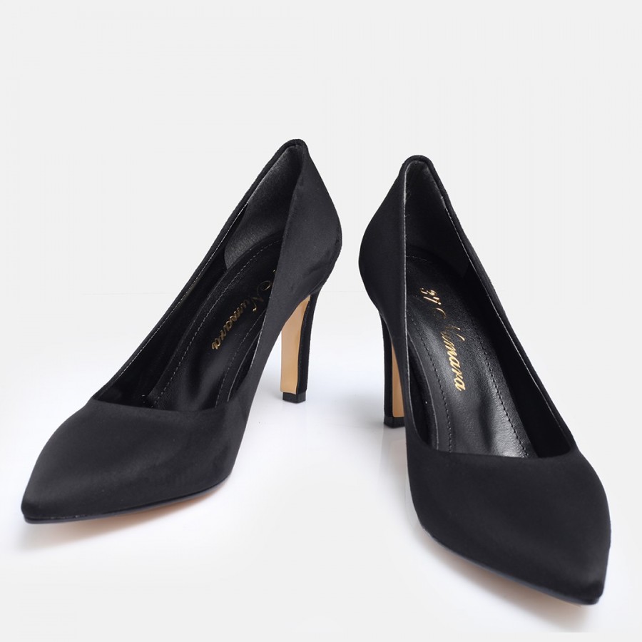 Siyah Süet Stiletto Topuklu Ayakkabı