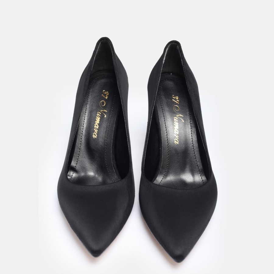 Siyah Süet Stiletto Topuklu Ayakkabı