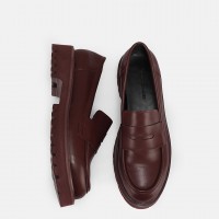Kalın Tabanlı Loafer Ayakkabı Bordo