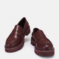 Kalın Tabanlı Loafer Ayakkabı Bordo