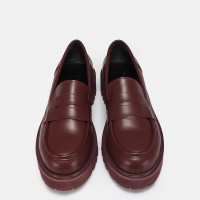 Kalın Tabanlı Loafer Ayakkabı Bordo