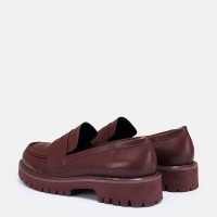 Kalın Tabanlı Loafer Ayakkabı Bordo