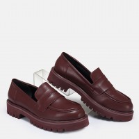 Kalın Tabanlı Loafer Ayakkabı Bordo
