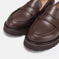 Kalın Tabanlı Loafer Ayakkabı Kahverengi