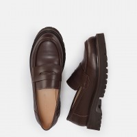 Kalın Tabanlı Loafer Ayakkabı Kahverengi