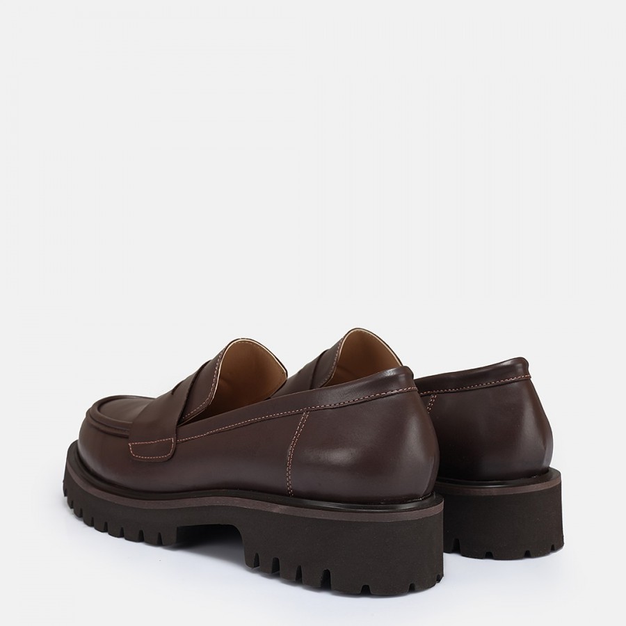 Kalın Tabanlı Loafer Ayakkabı Kahverengi