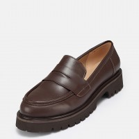Kalın Tabanlı Loafer Ayakkabı Kahverengi