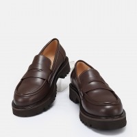 Kalın Tabanlı Loafer Ayakkabı Kahverengi