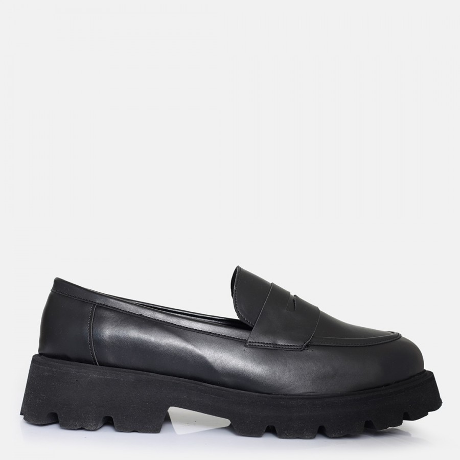 Kalın Tabanlı Loafer Ayakkabı Siyah