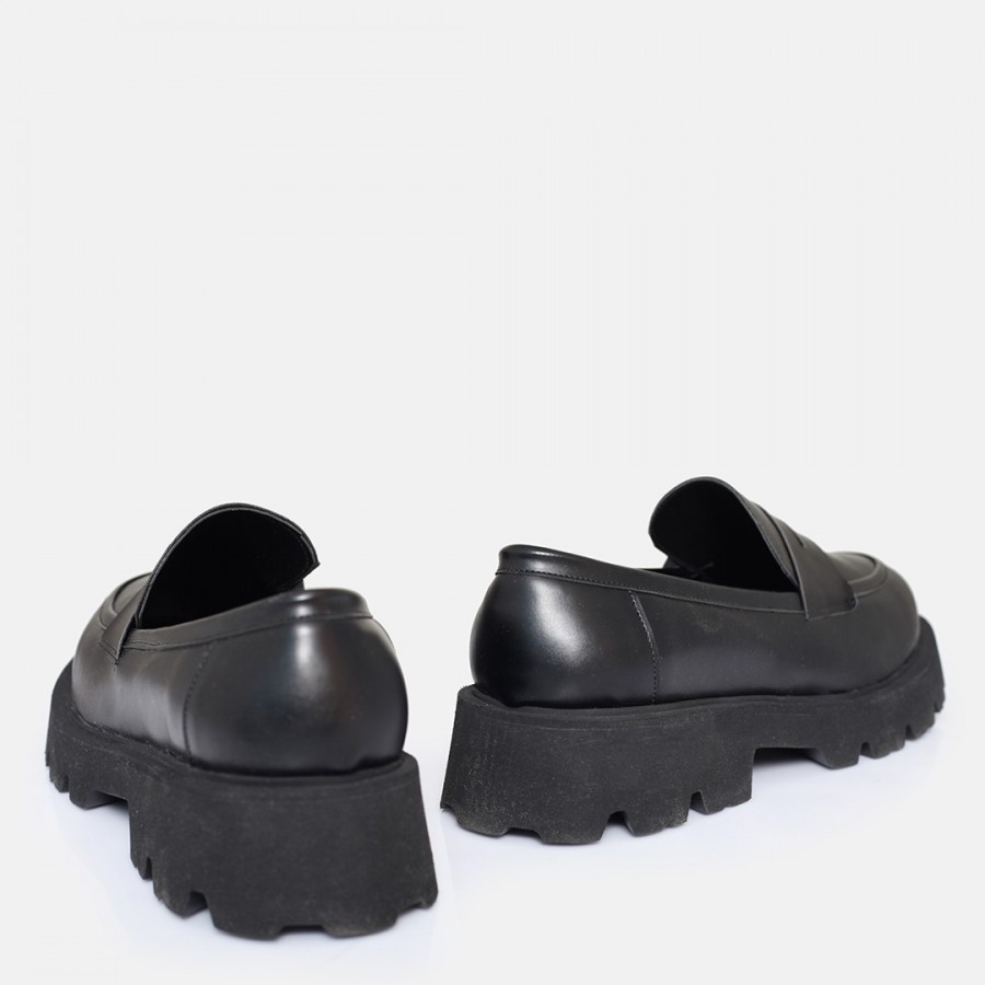 Kalın Tabanlı Loafer Ayakkabı Siyah