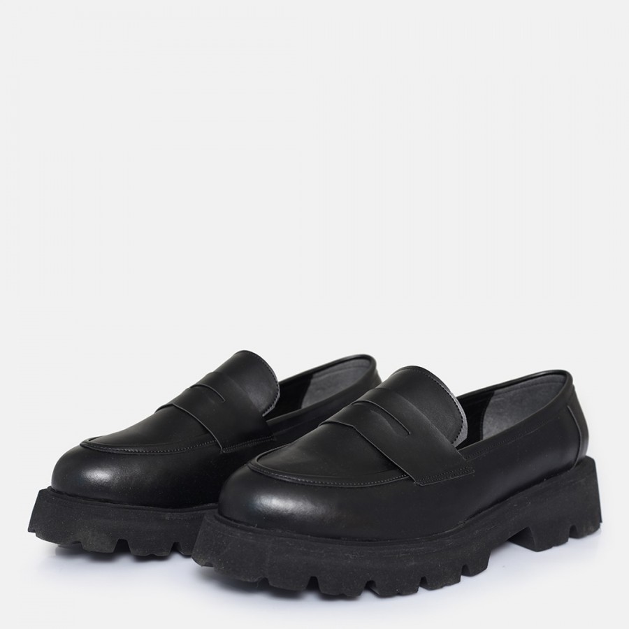 Kalın Tabanlı Loafer Ayakkabı Siyah
