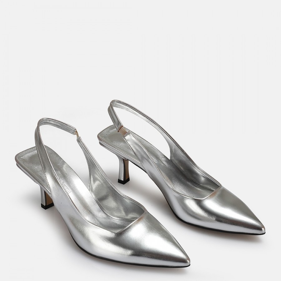 Gümüş Arkası Açık Stiletto