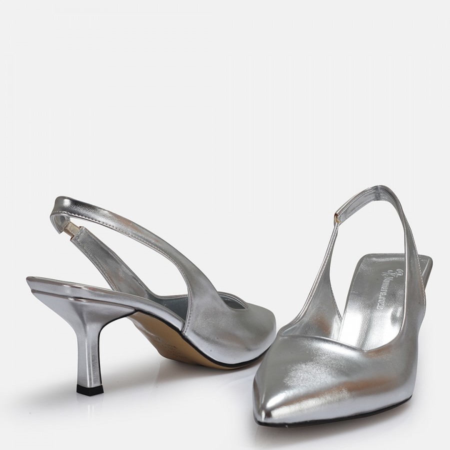 Gümüş Arkası Açık Stiletto