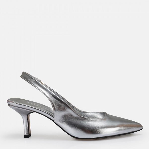 Gümüş Arkası Açık Stiletto