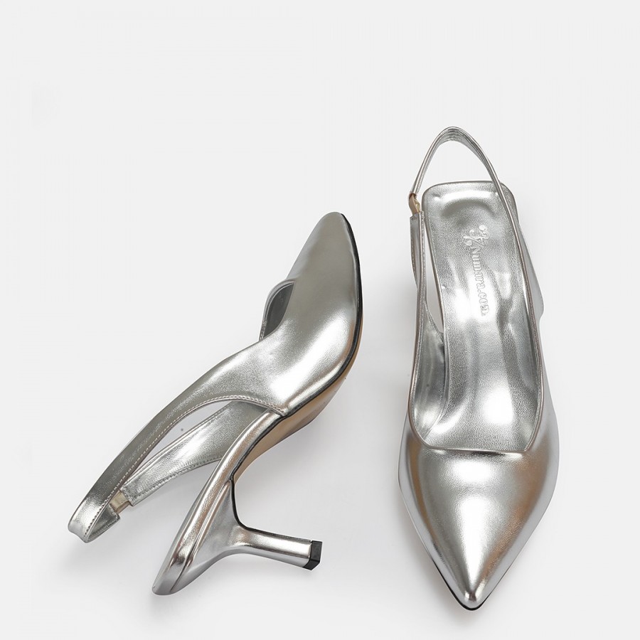 Gümüş Arkası Açık Stiletto