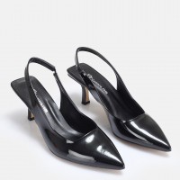 Siyah Rugan Arkası Açık Stiletto